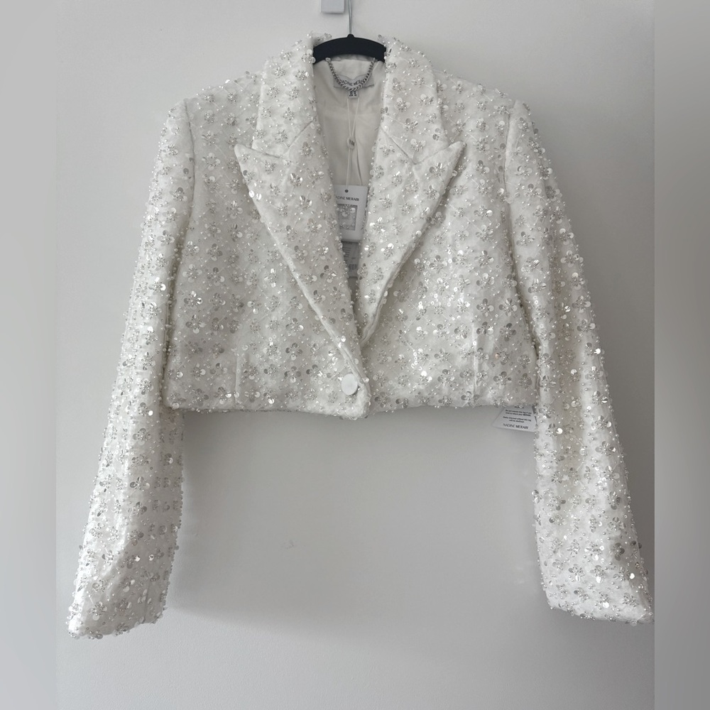 (Brand New with Tags) Nadine Merabi Clara White Blazer - Picture 2 of 15